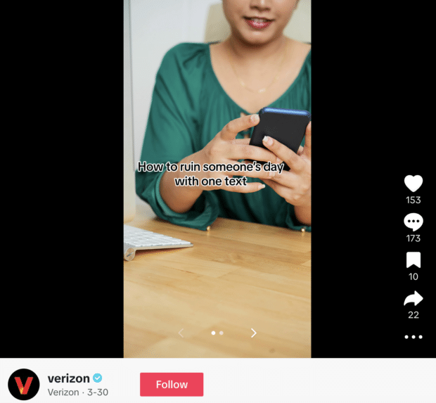 TikTok de Verizon